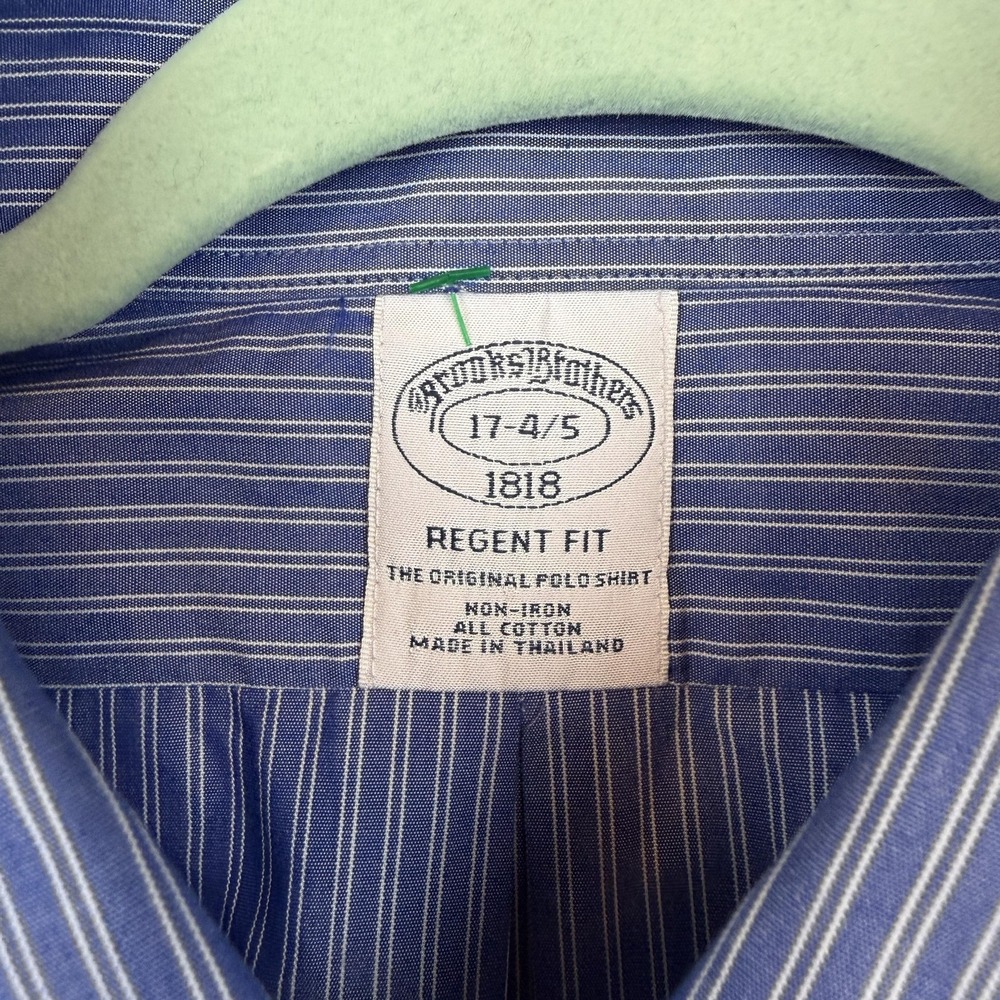 Brooks Brothers Shirts Mens 17 34/35 17-4/5 Blue Red Non Iron Cotton Dress Lot - Picture 9 of 13
